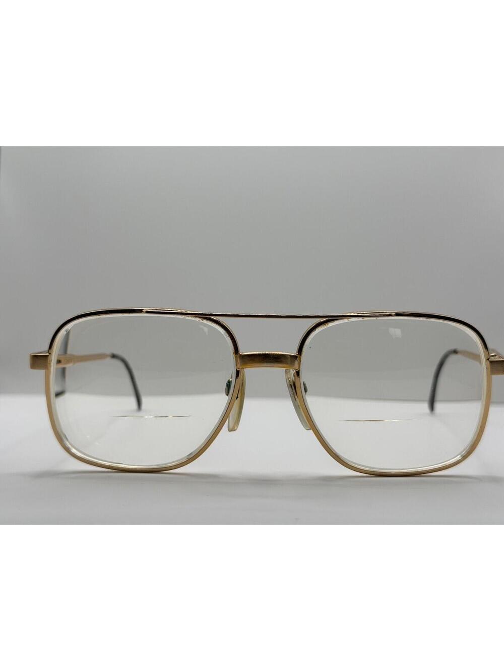 Vintage KLIXX Italy Gold Aviator Eyeglass Frames "Jason" Oversized54-17-135Retro